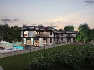 Çeşme villa dış cephe render